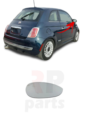 POUR FIAT 500 (312) 2007 - 2015 NOUVEAU RÉTROVISEUR AILE VERRE NON...