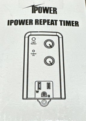 iPower Short Period Repeat Cycle Timer 24 Hours ON OFF Controls Plug In Delay