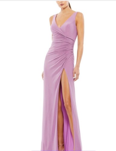 【MAC DUGGAL】ハイネック ボウバック ドレス Mac Duggal - 70275 Deep V-Neck Floral Appliqued Gown