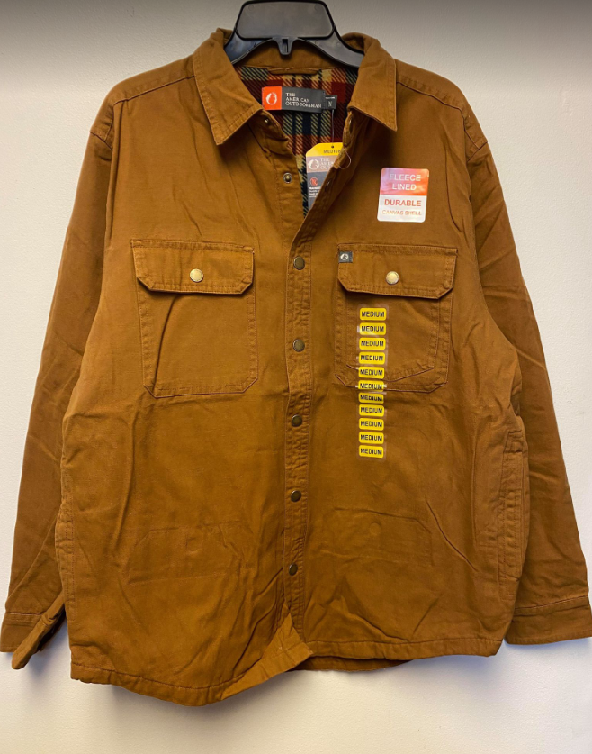 AMERICAN OUTDOORSMAN MENS FLEECE LINED SHIRT, COPPER *CHECK 