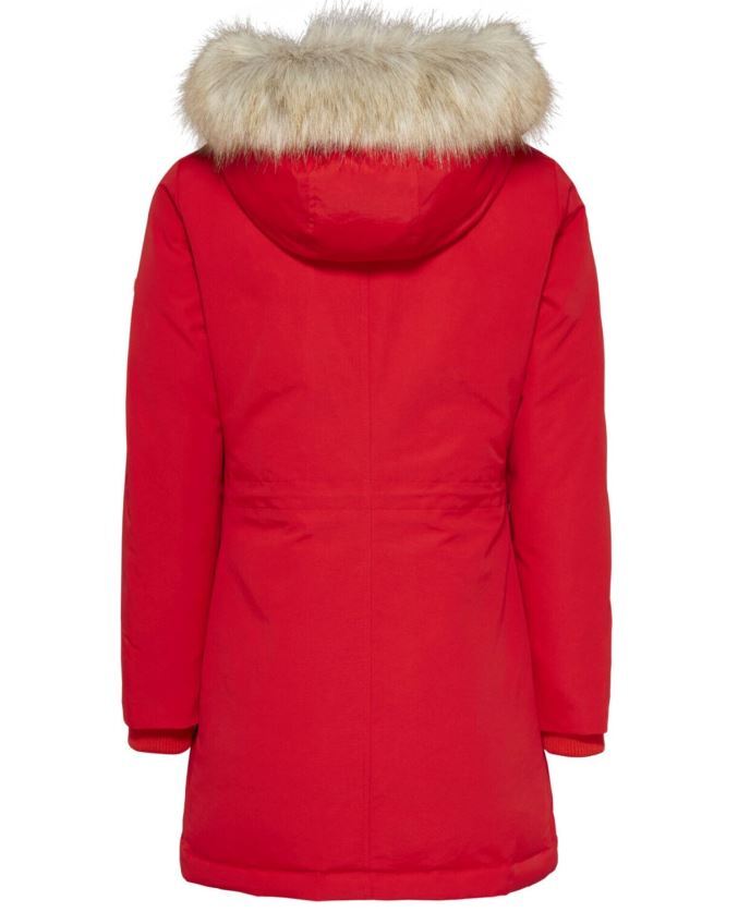 TOMMY HILFIGER TOMMY HILFIGER JEANS DAMEN WINTERJACKE TECHNICAL DOWN PARKA ROT GR S NEU