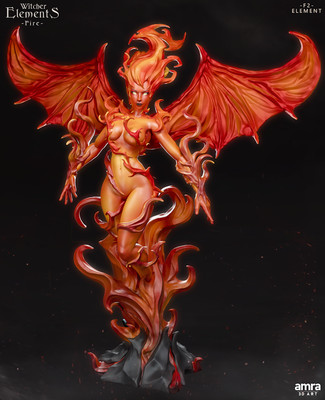 Amra 3D Art - Witcher Elements - Fire - DnD/Pathfinder/TTRPG Figure