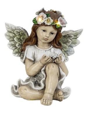 Mystisch und Spirituell - Dekofigur Elfen mit LED beleuchtet, Höhe 22,0 cm