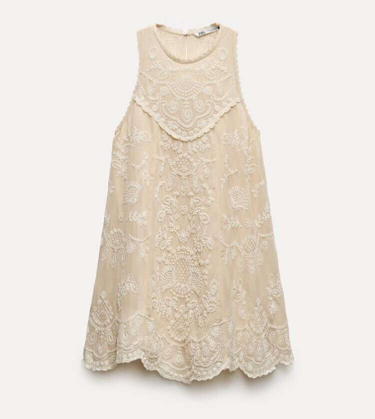 ZARA【NEW】ZW COLLECTION CRINKLED EMBROIDERED DRESS Zara ZW COLLECTION WRINKLED EMBROIDERED DRESS at Mall of