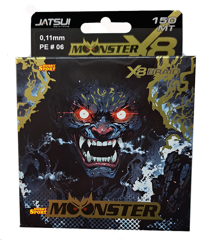 FILO TRECCIATO MOONSTER 8X JATSUI GREEN 150 MT DIAM. 0,11 MM  BRAID PER SPINNING