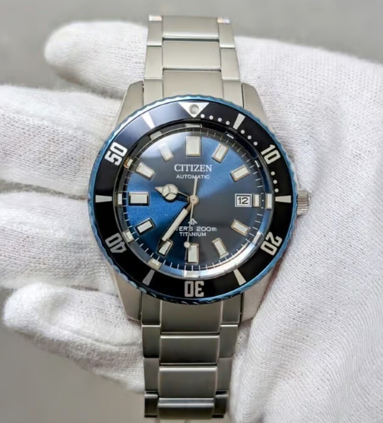 Pre-owned Citizen Promaster Fujitsubo Nb6026-56l Blue Automatic Titanium Men Diver's Watch