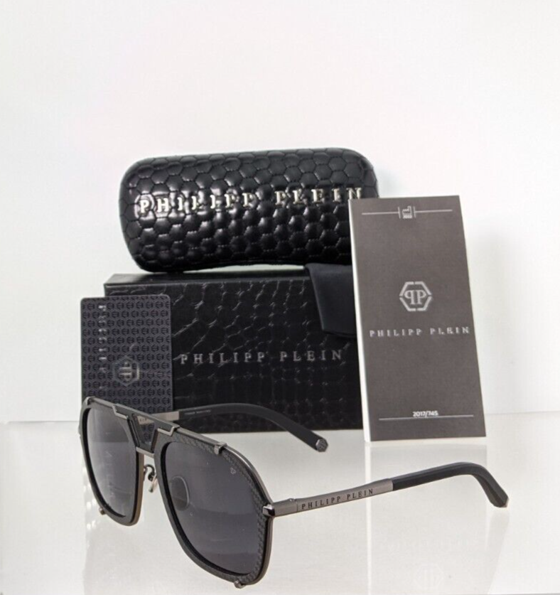 Pre-owned Philipp Plein Authentic  Sunglasses Spp 010 Col 0584 Signature Spp010 Frame In Gray
