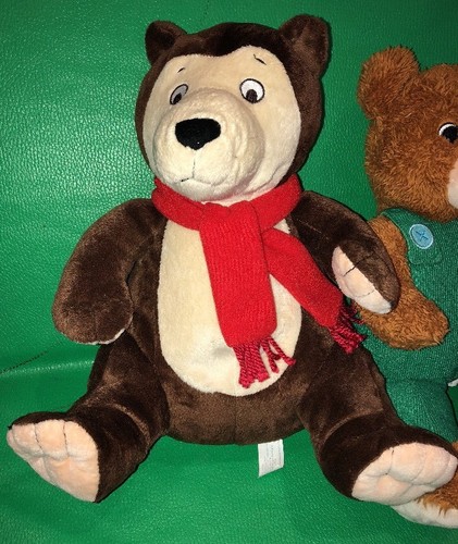 2 Khol’s Cares Bear You Can Do It Sam Red Scarf & Corduroy Green Overalls Plush