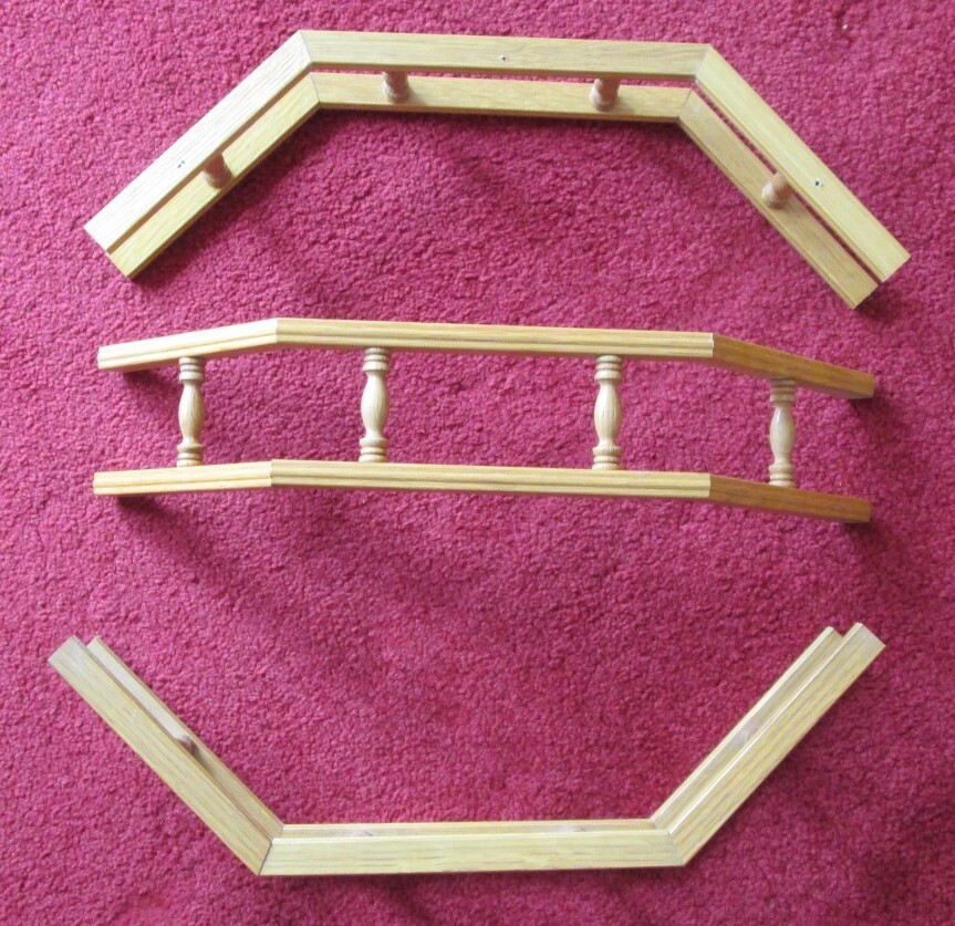 KITCHEN CUPBOARD DECORATIVE WOOD CORNER TRIM/EDGING, 3 SECTIONS, 3 HIGH