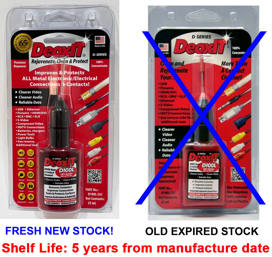 DeoxIT 100% Solution, 25ml, Needle Dispenser D100L-25C FRESH STOCK CAIG LABS