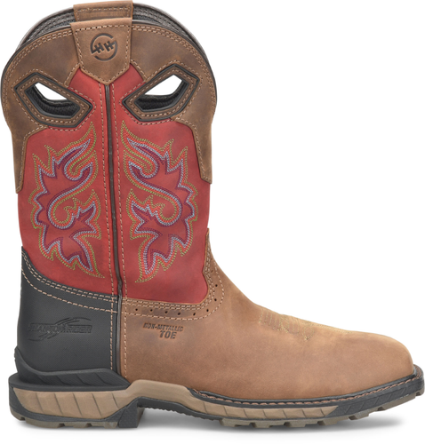 Pre-owned Double-h Boots Men's 11" Phantom Rider Symbol Composite Toe Non-metallic Lug Rop In Brown