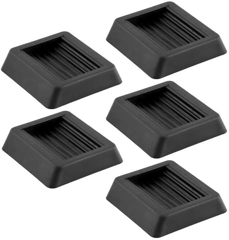 5 Pack Rubber Caster Wheel Stoppers, Non-Slip Furniture Pads for Bed, Chair & So
