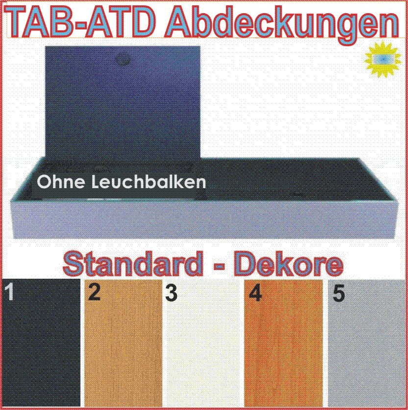 TAB - ATD Aquarium Abdeckung ohne Leuchtbalken 200x50 cm Standarddekor