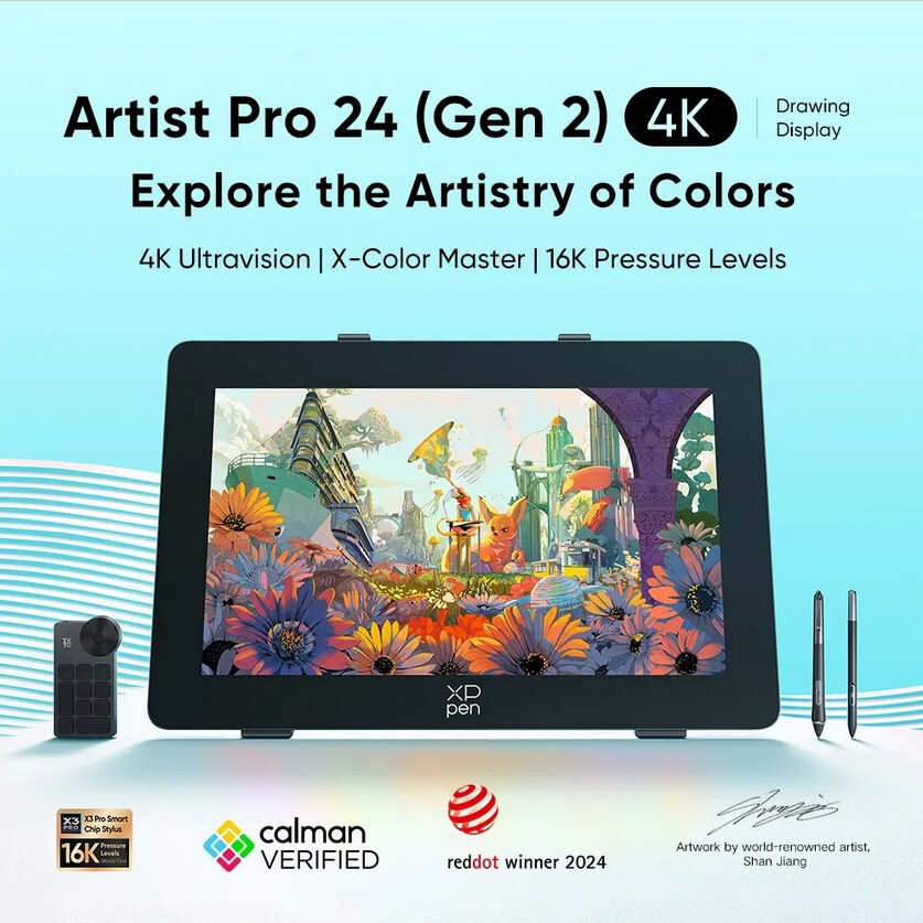 XP-Pen Artist 24 Pro Gen2 4K Graphics Drawing Tablet Full