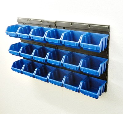 Regal Stapelboxen Plastikbox Kisten Wandregal Lagerregal Schraubenbox  Set 8 Neu