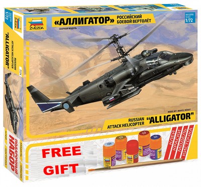 ZVEZDA 7224 Russian Attack Helicopter ALLIGATOR 1:72 Scale Model Kit