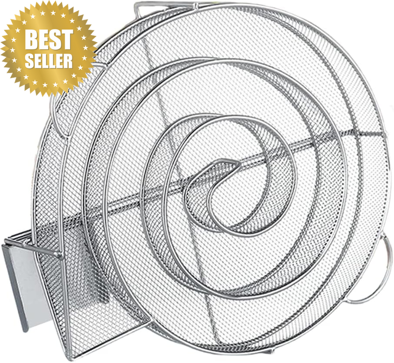 Stainless Steel round Smoker Box Set, BBQ round Smoker Boxs, with Cleaning Brush