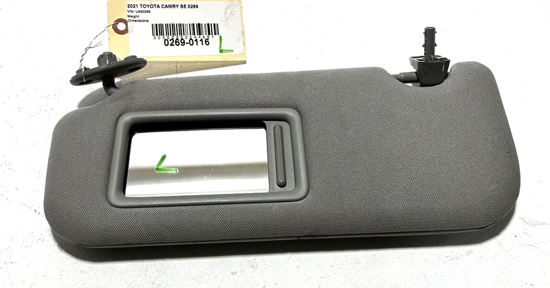 Used 2018-2024 Toyota Camry Front Left Driver Side Sun Visor Sunvisor OEM Gray