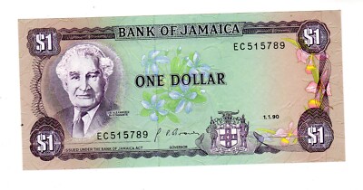 JAMAICA Jamaique Billet 1 DOLLAR 1990  P68 NEUF UNC