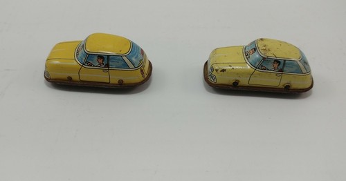 1964 TECHNOFIX 2 YELLOW CARS FOR LIFT GARAGE MADE IN WESTERN GERMANY