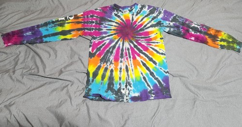 Vintage 90s Tye Dye Long Sleeve T Shirt Size M Made In USA