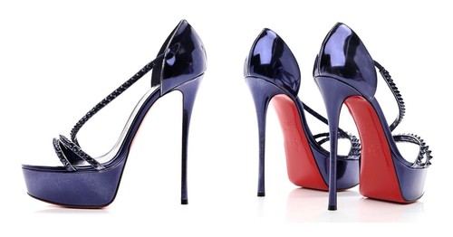 Christian Louboutin So Spike Alta 150 Purple Peep Pumps
