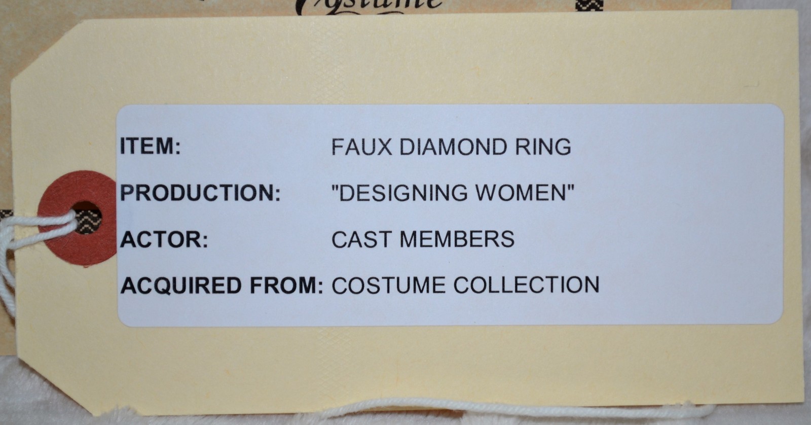 Designing Women Jewelry Prop Faux Diamond Ring w/ COA