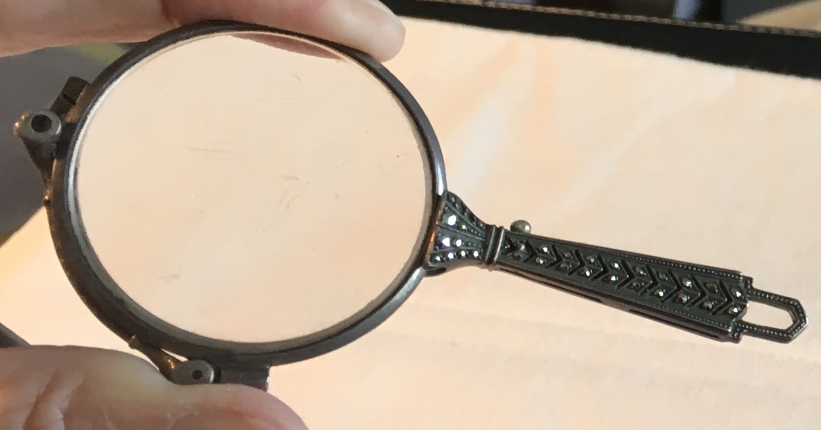 Sterling Lorgnettes Eye Glasses Marcasites Hallmarks Art Deco Great Look 20s