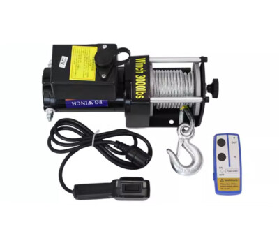 3000LB Electric Winch Machine Wireless Control IP Grade Waterproof Car Winch