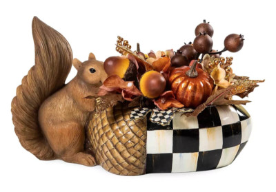 MacKenzie Childs Fall On The Farm Squirrel Arrangement Pumpkin Courtly Fall NIB