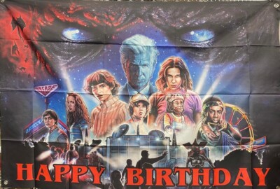 5 x 3 FTStranger Things Polyester Birthday Party Banner Decoration