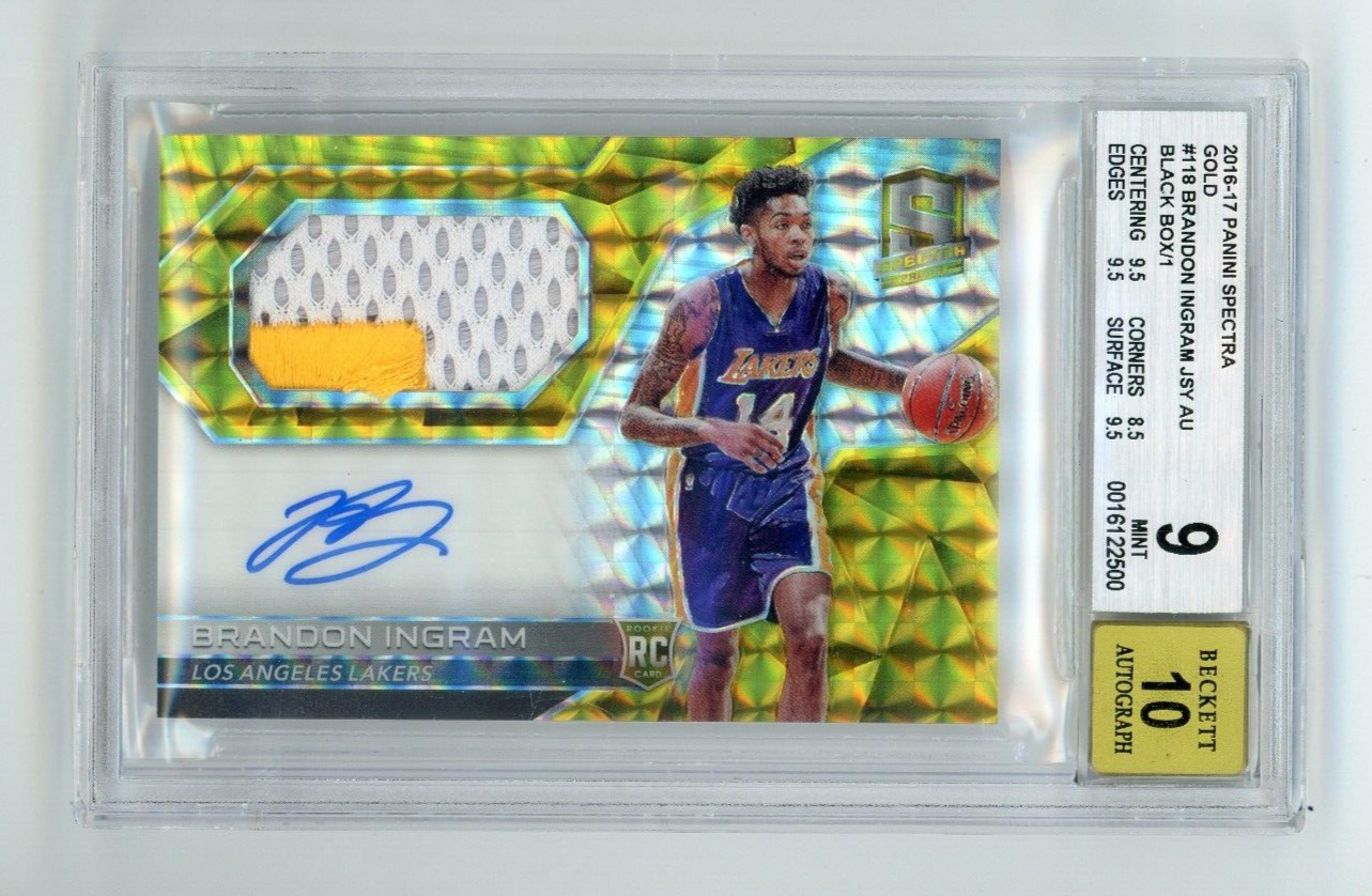 2016 Panini Spectra Brandon Ingram Auto RC Patch Gold Prizm 2016 Panini Spectra Brandon Ingram Auto RC Patch Gold Prizm