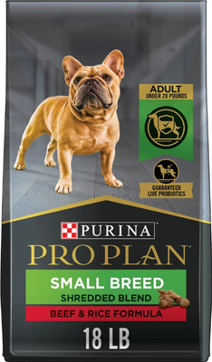 Purina Pro Plan Specialized Shredded Blend Beef&Rice Small Breed Dry Dog Food,18