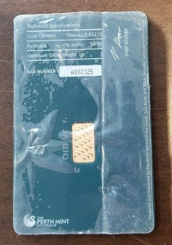 Perth Mint 1 Gram .999 Gold Bar In Assay Card