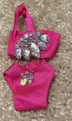 VTG Barbie doll Sun Jewel 1993 Bikini Bathing Suit Hot Pink Rhinestones 10953 EC