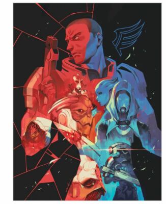 Mass Effect Legendary Edition M Shepard Garrus Liara Tali Poster Print SIGNED