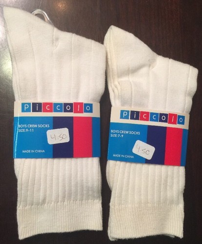PICCOLO White Boys Crew Socks #1006