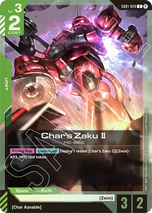 Char's Zaku II MS-06S Foil - GD01-026 Beta NM - Gundam TCG