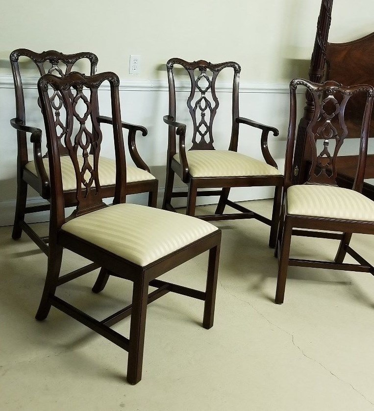 SET OF FOUR HENKEL HARRIS CHAIRS MAHOGANY CHIPPENDALE 115