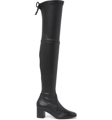 Pre-owned Stuart Weitzman $950 -  Genna 60 City Otc Black Stretch Leather Boot Size 8