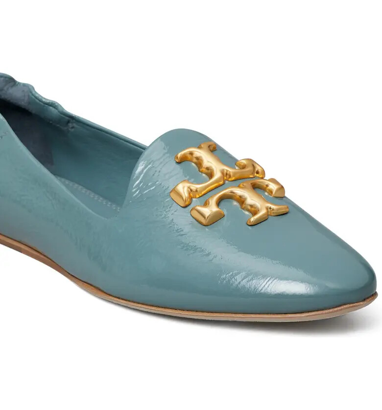 Pre-owned Tory Burch Eleanor Leather Loafer Arctic Blue Us 7.5 8 8.5 9 9.5 Authentic