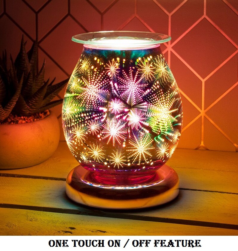 Aroma Electric Wax Melt Burner 3D Firework Lamp Night Light Wax Warmer