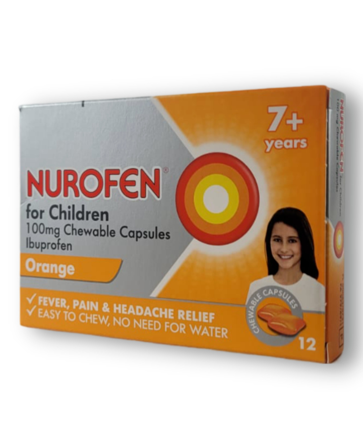 Nurofen For 7+ Year -12 Chewable Capsules-Designed For Children Aged 7 & Older-