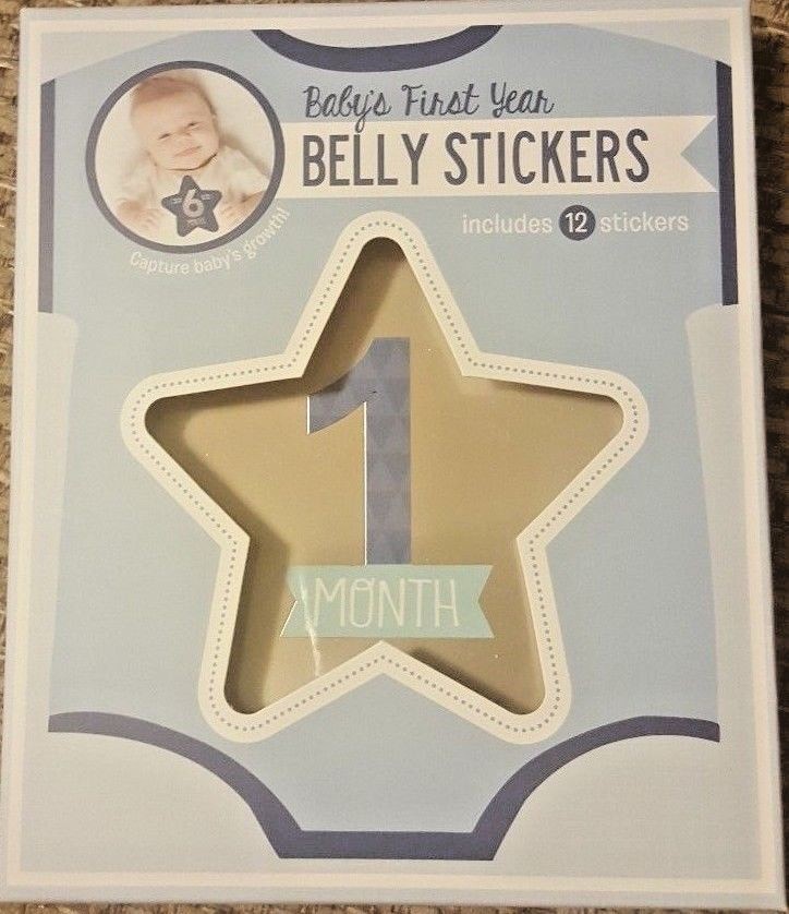 Baby Boy Memory Book, Belly Stickers, and No Mess Print Kit