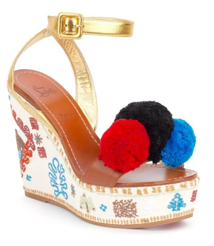 CHRISTIAN LOUBOUTIN Cycladissimo 120 Leather wedge sandals