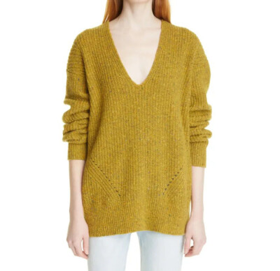 NWOT $365 rag & bone Donegal Recycled Wool Blend Tunic Sweater In Shellgreen XL