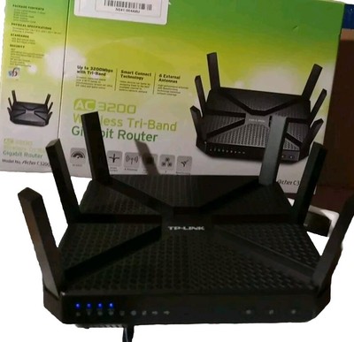  TP-LINK Archer C3200 1300 Mbps 4 Ports 802.11 Tri-band Wireless Router AC3200
