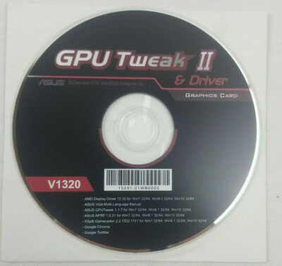 Genuine ASUS GPU Tweak II 2 and Driver CD V1320 2015 Software Disc 