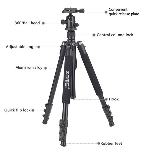 Zomei Professional Tripod Ball Head Travel for Canon Nikon Camera DSLR Q555