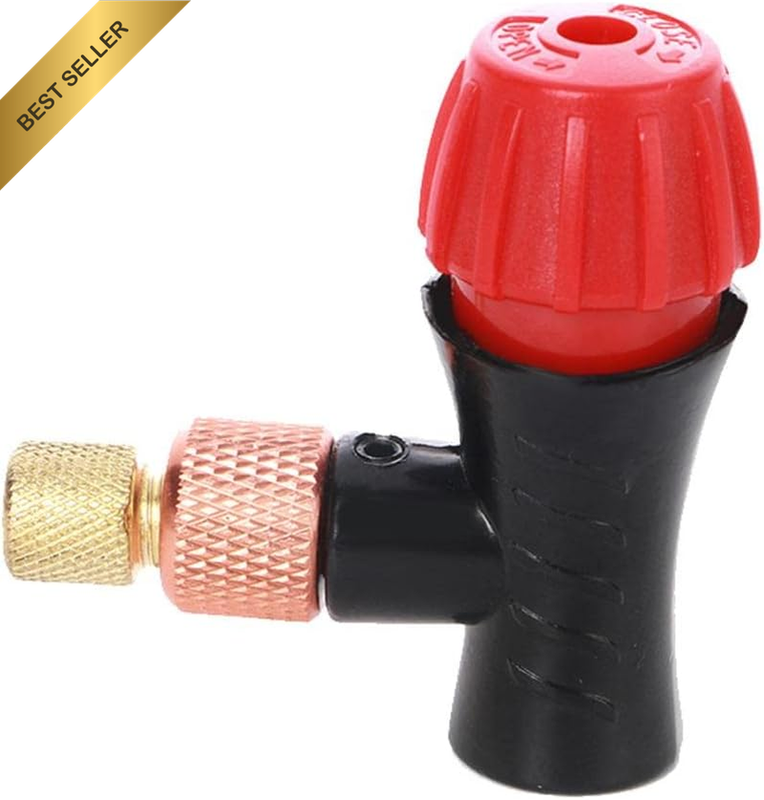 Portable Bike CO2 Inflator Head Compatible Presta Schrader Valves Mountain Road